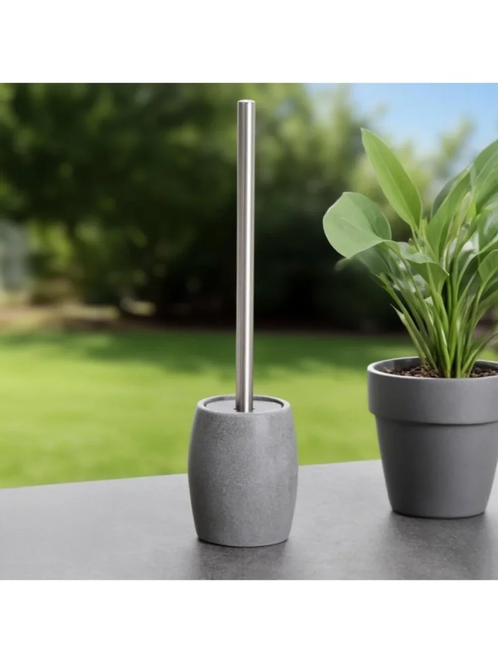 Stainless Steel Toilet Bowl Brush & Holder - 360° Deep Cleaning Scrubber Set